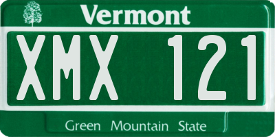 VT license plate XMX121