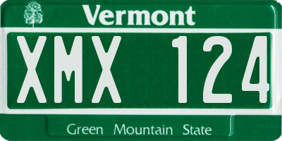 VT license plate XMX124