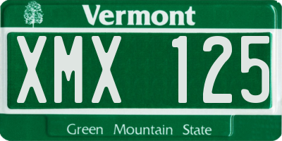 VT license plate XMX125