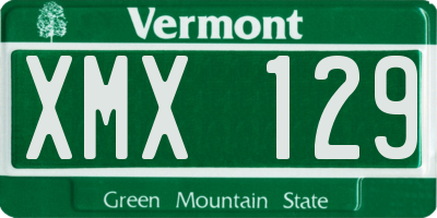 VT license plate XMX129
