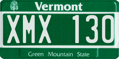 VT license plate XMX130
