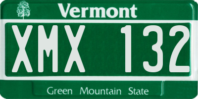 VT license plate XMX132