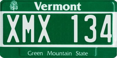 VT license plate XMX134