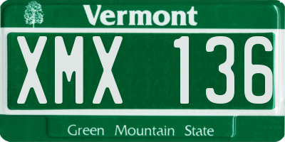 VT license plate XMX136