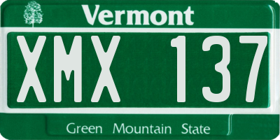 VT license plate XMX137