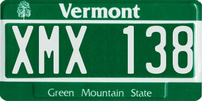 VT license plate XMX138