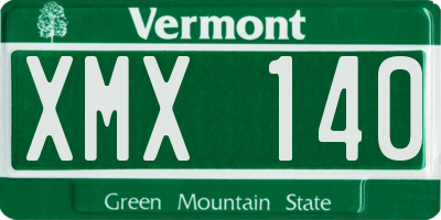 VT license plate XMX140