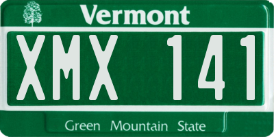 VT license plate XMX141