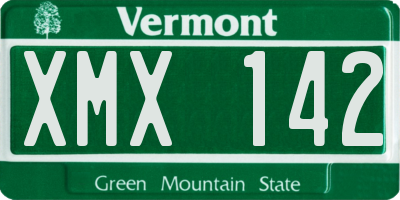 VT license plate XMX142