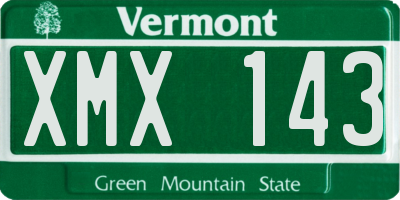 VT license plate XMX143