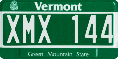 VT license plate XMX144