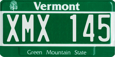 VT license plate XMX145