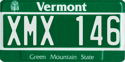 VT license plate XMX146