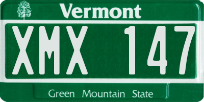 VT license plate XMX147