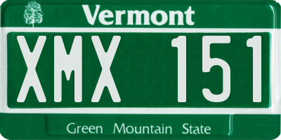 VT license plate XMX151