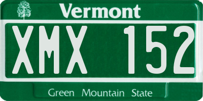 VT license plate XMX152