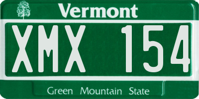 VT license plate XMX154