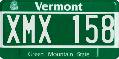 VT license plate XMX158