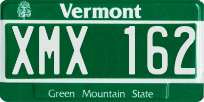 VT license plate XMX162