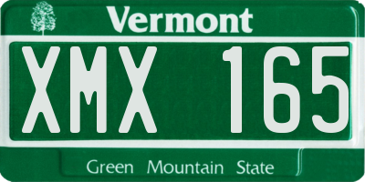 VT license plate XMX165