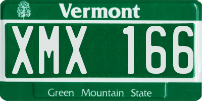 VT license plate XMX166