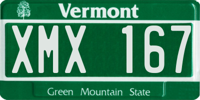 VT license plate XMX167