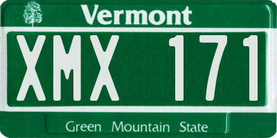 VT license plate XMX171