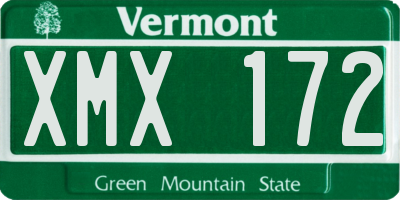 VT license plate XMX172