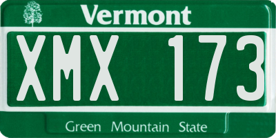 VT license plate XMX173
