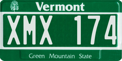 VT license plate XMX174