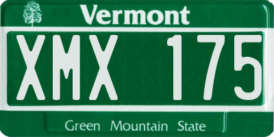 VT license plate XMX175
