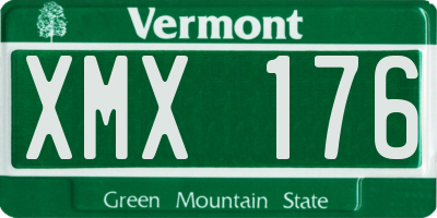 VT license plate XMX176
