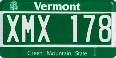 VT license plate XMX178