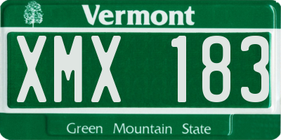 VT license plate XMX183