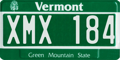 VT license plate XMX184
