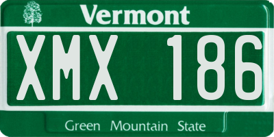 VT license plate XMX186