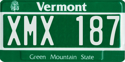 VT license plate XMX187