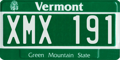 VT license plate XMX191