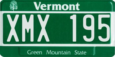 VT license plate XMX195