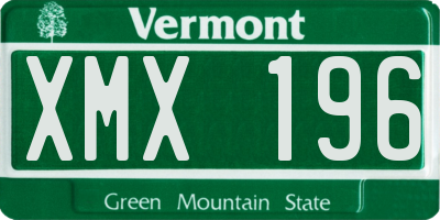 VT license plate XMX196