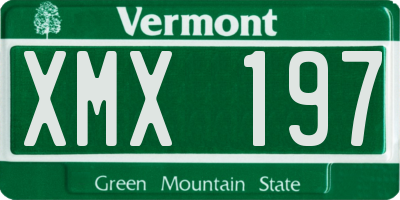 VT license plate XMX197