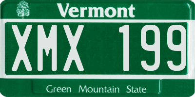VT license plate XMX199