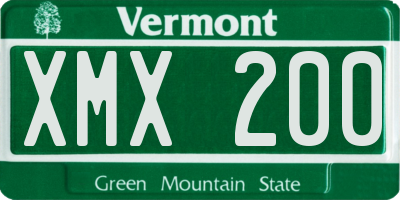 VT license plate XMX200