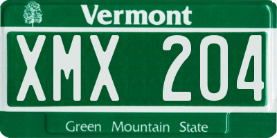 VT license plate XMX204