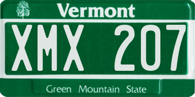 VT license plate XMX207