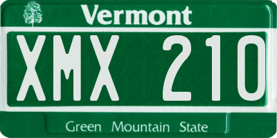 VT license plate XMX210