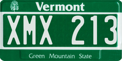 VT license plate XMX213