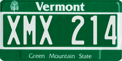 VT license plate XMX214
