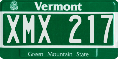 VT license plate XMX217