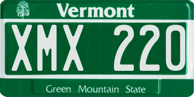 VT license plate XMX220